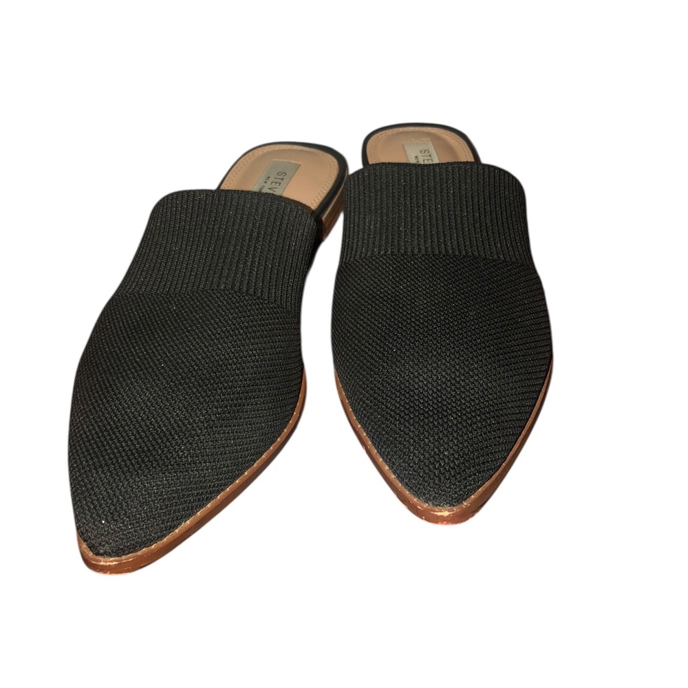 Steven New York Black Textured Mules with Sleek Design